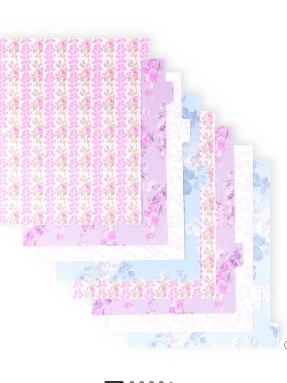 LoveShackFancy Pink Lavender Floral 8-Tab Folder Divider
